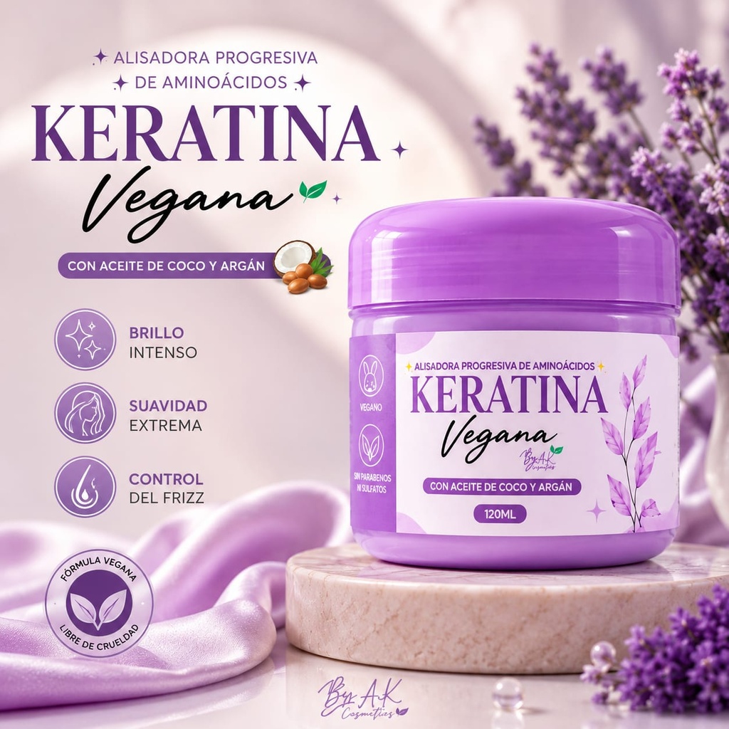 Keratina MAK HAIR vegana, orgánica y natural x120mL .